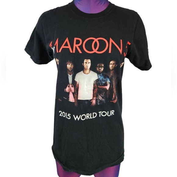 Maroon 5 2015 World Tour Maroon V Tour Concert Tee-Shirt Size Small Unisex T10 - Picture 8 of 9